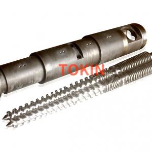51-105 Conical Twin Screw Barrel For Jwell Twin Screw Extruder For PVC Pipe and Sheet 