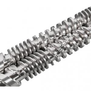 Wear-resistant conical twin screw For HDPE Corrugated Pipe Extrusion Line 